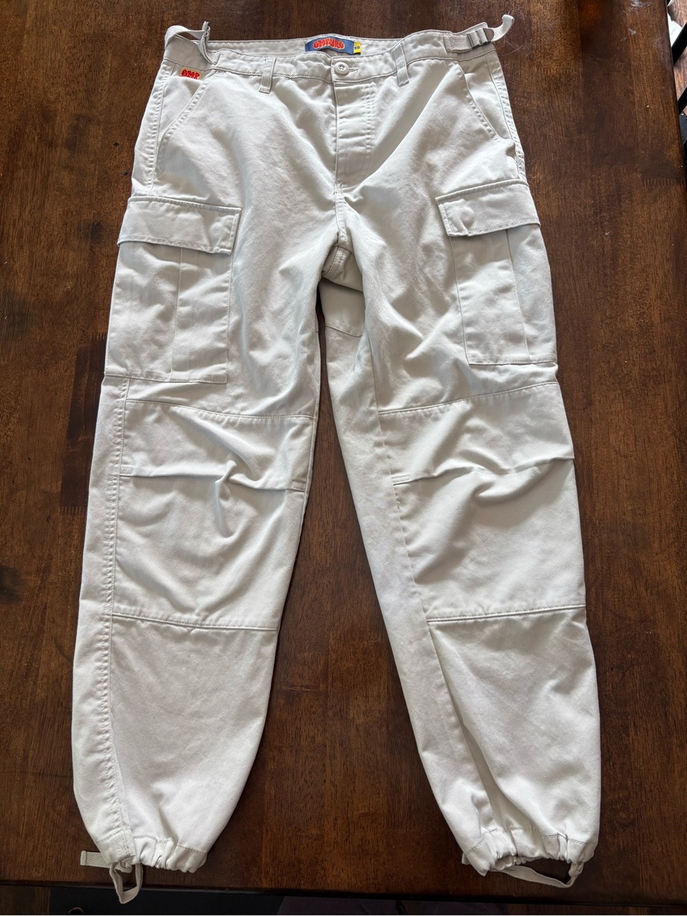 Empyre Beige Cargo Baggy Skate Drawstring Bottom Pants Size 30